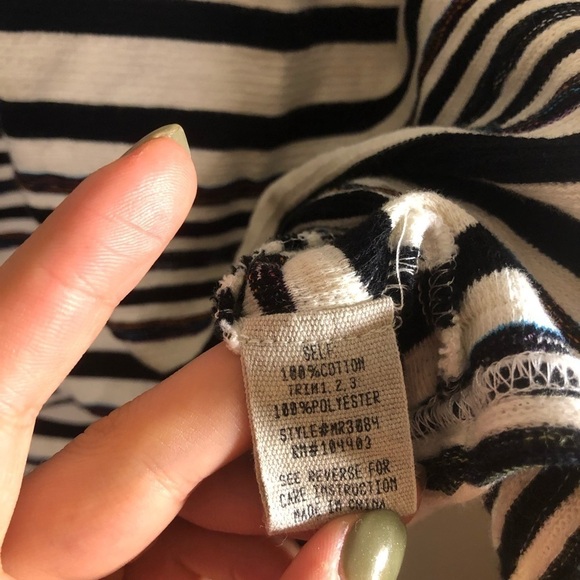 3/$25 🙌🏼 Moon River Striped Cotton Tassel Bell Sleeve Long Sleeve Large - Picture 7 of 8